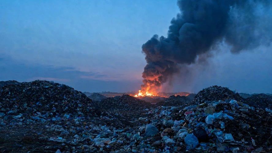 Мусорный полигон горит в Петушинском округе