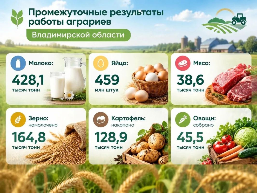 Промежуточные результаты работы аграриев Владимирской области в 2026 году